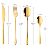 Hotel Cutlery Set Stainless Steel Gold Spoon Restaurant Utensil Christmas Wedding Flatware Set
