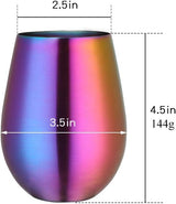 Stainless Steel Stemless Wine Beer Glasses Cup Beer Mugs Set for Cocktails, Beer, Champaign, Whiskey, Juice