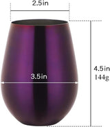 Stainless Steel Stemless Wine Beer Glasses Cup Beer Mugs Set for Cocktails, Beer, Champaign, Whiskey, Juice