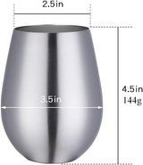 Stainless Steel Stemless Wine Beer Glasses Cup Beer Mugs Set for Cocktails, Beer, Champaign, Whiskey, Juice