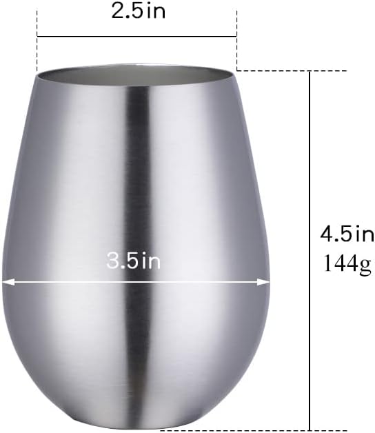 Stainless Steel Stemless Wine Beer Glasses Cup Beer Mugs Set for Cocktails, Beer, Champaign, Whiskey, Juice