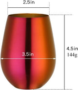 Stainless Steel Stemless Wine Beer Glasses Cup Beer Mugs Set for Cocktails, Beer, Champaign, Whiskey, Juice