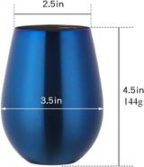 Stainless Steel Stemless Wine Beer Glasses Cup Beer Mugs Set for Cocktails, Beer, Champaign, Whiskey, Juice