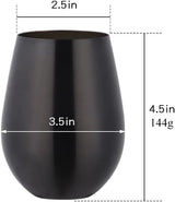 Stainless Steel Stemless Wine Beer Glasses Cup Beer Mugs Set for Cocktails, Beer, Champaign, Whiskey, Juice