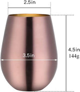 Stainless Steel Stemless Wine Beer Glasses Cup Beer Mugs Set for Cocktails, Beer, Champaign, Whiskey, Juice