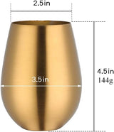 Stainless Steel Stemless Wine Beer Glasses Cup Beer Mugs Set for Cocktails, Beer, Champaign, Whiskey, Juice