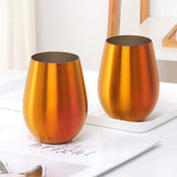 Stainless Steel Stemless Wine Beer Glasses Cup Beer Mugs Set for Cocktails, Beer, Champaign, Whiskey, Juice