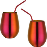 Stainless Steel Stemless Wine Beer Glasses Cup Beer Mugs Set for Cocktails, Beer, Champaign, Whiskey, Juice
