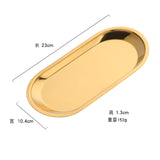 New Products Custom Hotel Oval Gold Stainless Steel Metal Serving Plate