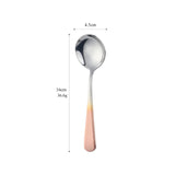 Coffee Dessert Rice Ice Cream Stainless Steel Colorful Honey Round Gold Spoon With Custom Logo