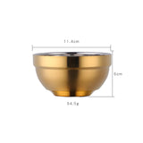 Tableware Insulated Double Walled Polished Rose Gold 304 Stainless Steel Round Rice Bowls