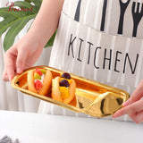 Hotel Dinning Room Stainless Steel Gold Serving Trays for Restaurant Tableware