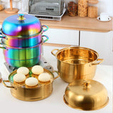 Wholesale Cheap Customization Kitchen Cooking Stainless Steel Steamer Pots and Pans Cookware Set