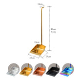 Indoor Garbage Scoop Brush Dust Clean Long Handle Floor Squeegee Stainless Steel Dustpan