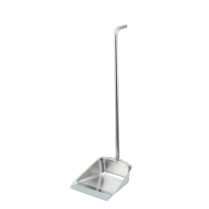 Indoor Garbage Scoop Brush Dust Clean Long Handle Floor Squeegee Stainless Steel Dustpan