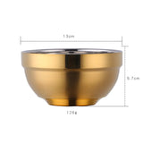 Tableware Insulated Double Walled Polished Rose Gold 304 Stainless Steel Round Rice Bowls