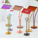 Factory Direct Sales Tabletop Stainless Steel Gold Plated Stand up Table Number Holder