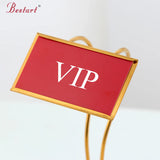 Factory Direct Sales Tabletop Stainless Steel Gold Plated Stand up Table Number Holder