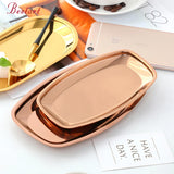 New Products Custom Hotel Oval Gold Stainless Steel Metal Serving Plate