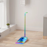 Indoor Garbage Scoop Brush Dust Clean Long Handle Floor Squeegee Stainless Steel Dustpan