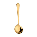 Coffee Dessert Rice Ice Cream Stainless Steel Colorful Honey Round Gold Spoon With Custom Logo