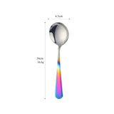 Coffee Dessert Rice Ice Cream Stainless Steel Colorful Honey Round Gold Spoon With Custom Logo