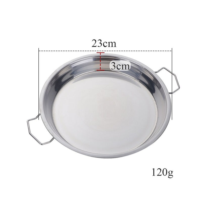 Buyer Star Stainless Steel Round Dinner Plate with Double Ear Handle