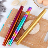 Buyer Star Stainless Steel Non-Stick Rolling Pin Dough Roller Bake Pizza Kitchen Utensil