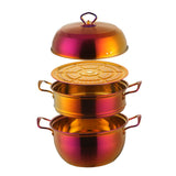 Stainless Steel Steamer Pot Soup Pot Steamer Basket Double Boiler 3 Layers Pot Steamer Induction Cooker Metal Steamer Pan