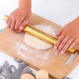 Buyer Star Stainless Steel Non-Stick Rolling Pin Dough Roller Bake Pizza Kitchen Utensil