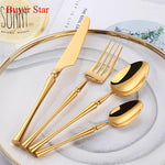 Buyer star Golden Dinnerware Set Slim Waists Knife Fork Set