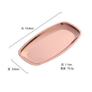 New Products Custom Hotel Oval Gold Stainless Steel Metal Serving Plate
