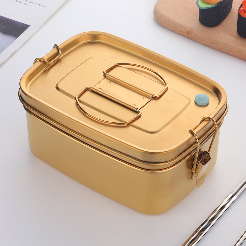 Buyer Star Bento Box Rainbow Lunch Box for adult, Stainless Steel 18/10 Metal Lunch Container, Metal Lunch Container