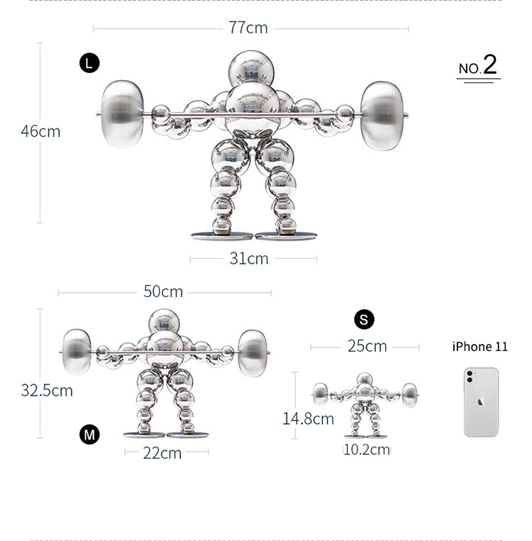 Stainless Steel Handmade Color Chrome Popeye's Resin Crafts and Arts for Gifts Adults