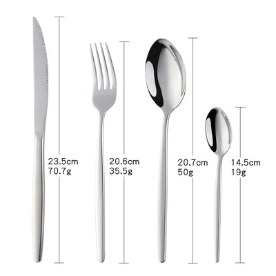 304 Stainless Steel Stylus Tableware Sets Silver Mirror Polish for Wedding Restaurant