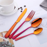 Magic Red Colorful Tableware Sets Edge Smooth Cutlery for Restaurant