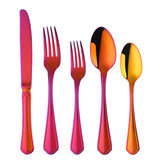 Stainless Steel Dinnerware Colorful Magic Red Cutlery Restaurant Wedding