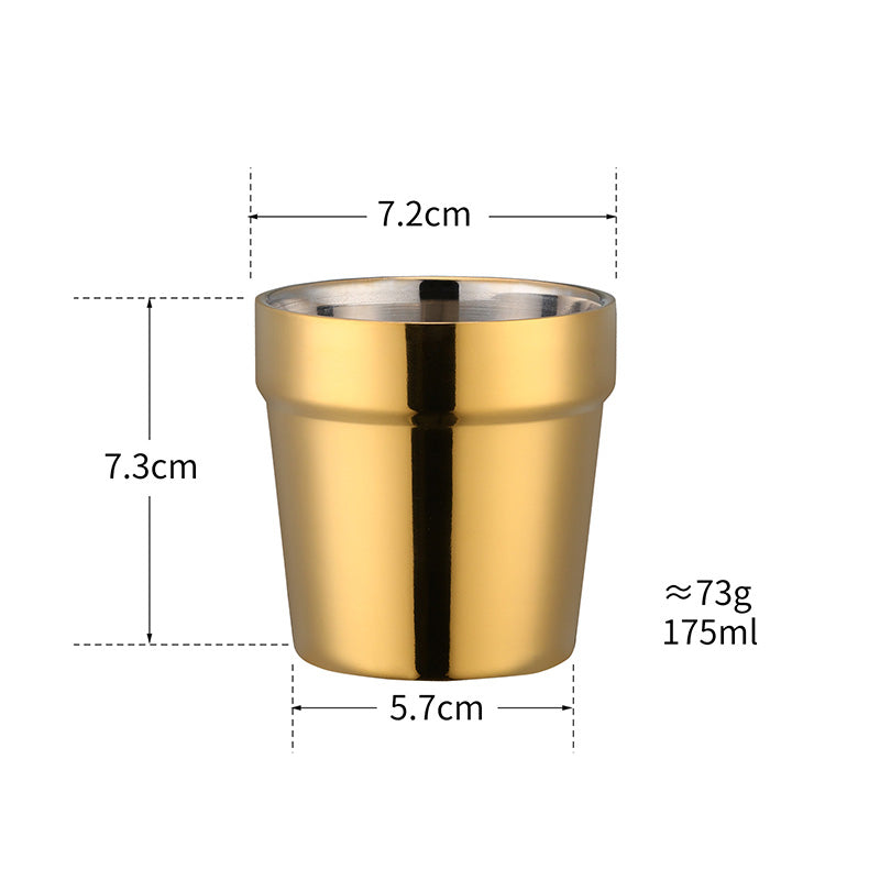 Double Walled Tea and Coffee Camping Travel Cup Thermal Insulated Stainless Steel Mug