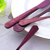 Amazon Hot Sale 304 Stainless Steel Purple Color Cutlery Mirror Polished