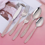 Buyer Star Wholesale Stainless Steel Pink Cutlery Set Western Modern Design Tableware