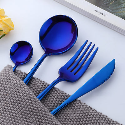 Cheap Price 304 Stainless Steel Blue Flatware Party Wedding Bar Tableware Set