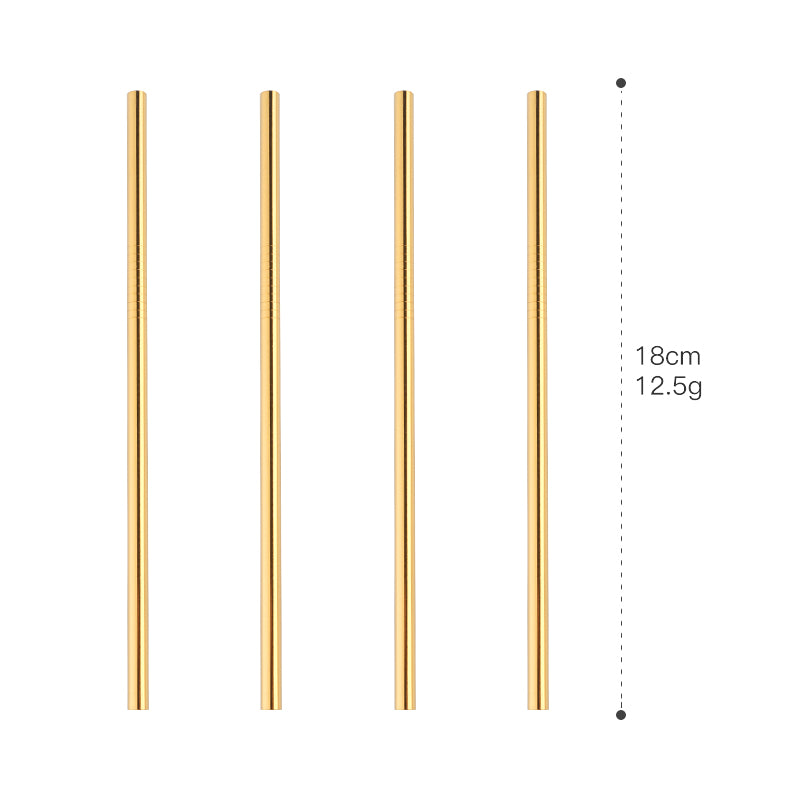 18/8 Stainless Steel Smooth Nozzle Straw Metal Cutlery Mirror Polished for Bar