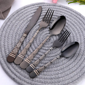 High quality Restaurant Hotel Wedding Flatware Silver Knife Forks And Spoons Set Stainless Steel  Cutlery Set