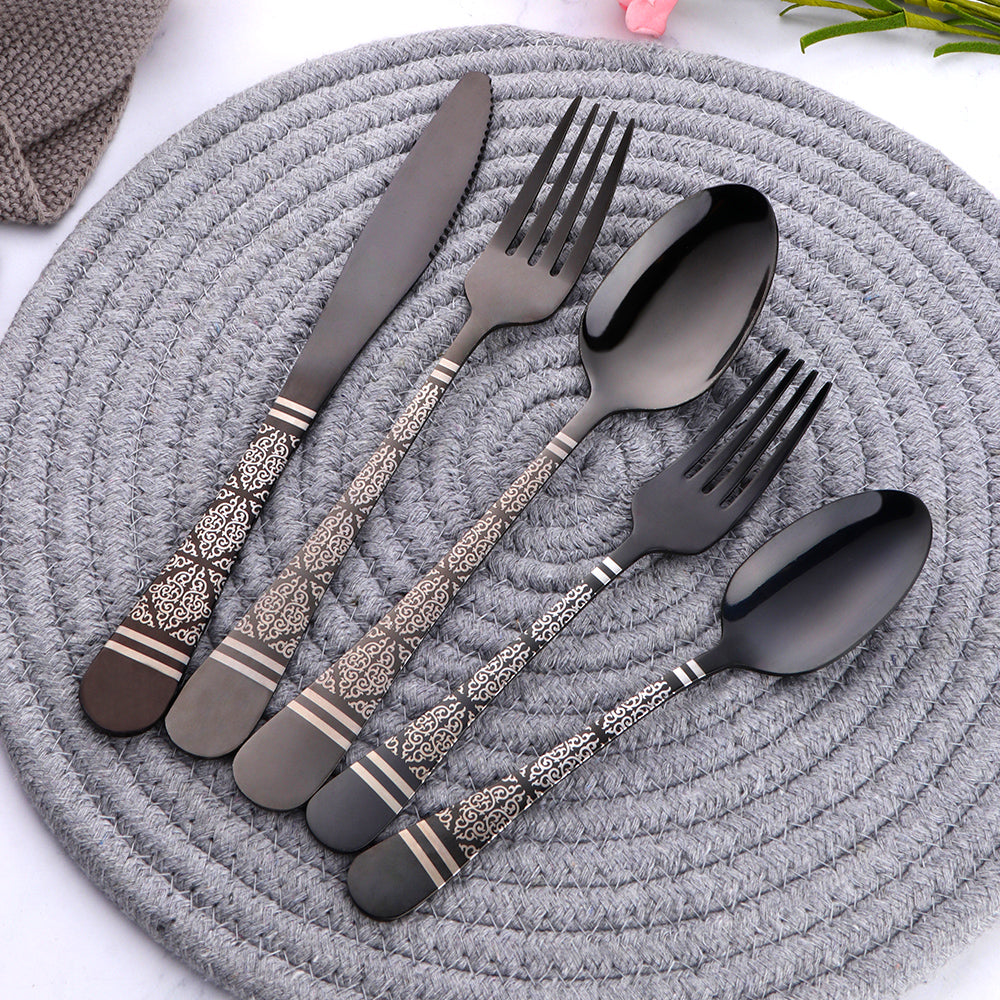 High quality Restaurant Hotel Wedding Flatware Silver Knife Forks And Spoons Set Stainless Steel  Cutlery Set