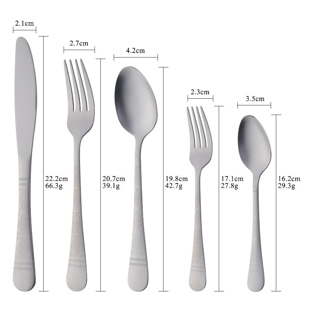 Wholesale Restaurant Cutlery Silver Gold Cutlery Sets Stainless Steel Table Knife Forks And Spoons Flatware Set For Wedding