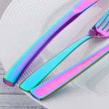 Accept OEM ODM Tableware Set Rainbow Color cutlery for Party