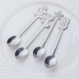 50 Pcs Christmas Coffee Spoon Stainless Steel Christmas Spoon Dessert Tea Spoons with Star Snowman Shoe