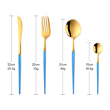Matte Gold Stainless Steel Flatware Sets Polish Mirror Cutlery with Plastic Handles for Food for Weddings