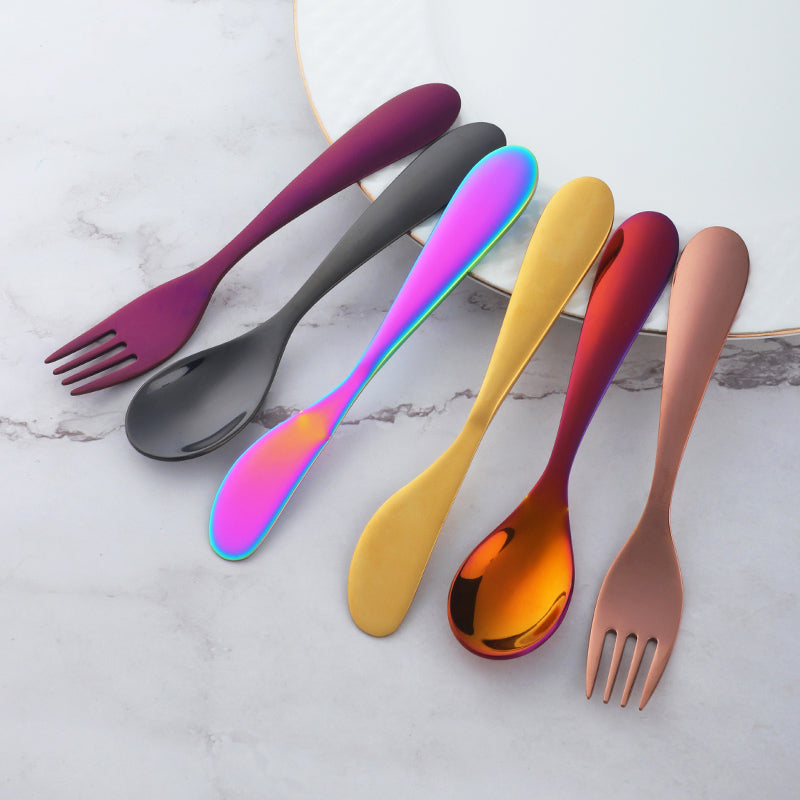 Toddler Kids Silverware Flatware Set, Preschooler Eating Utensils, Spoons Forks Butter Knives, Dishwasher Safe