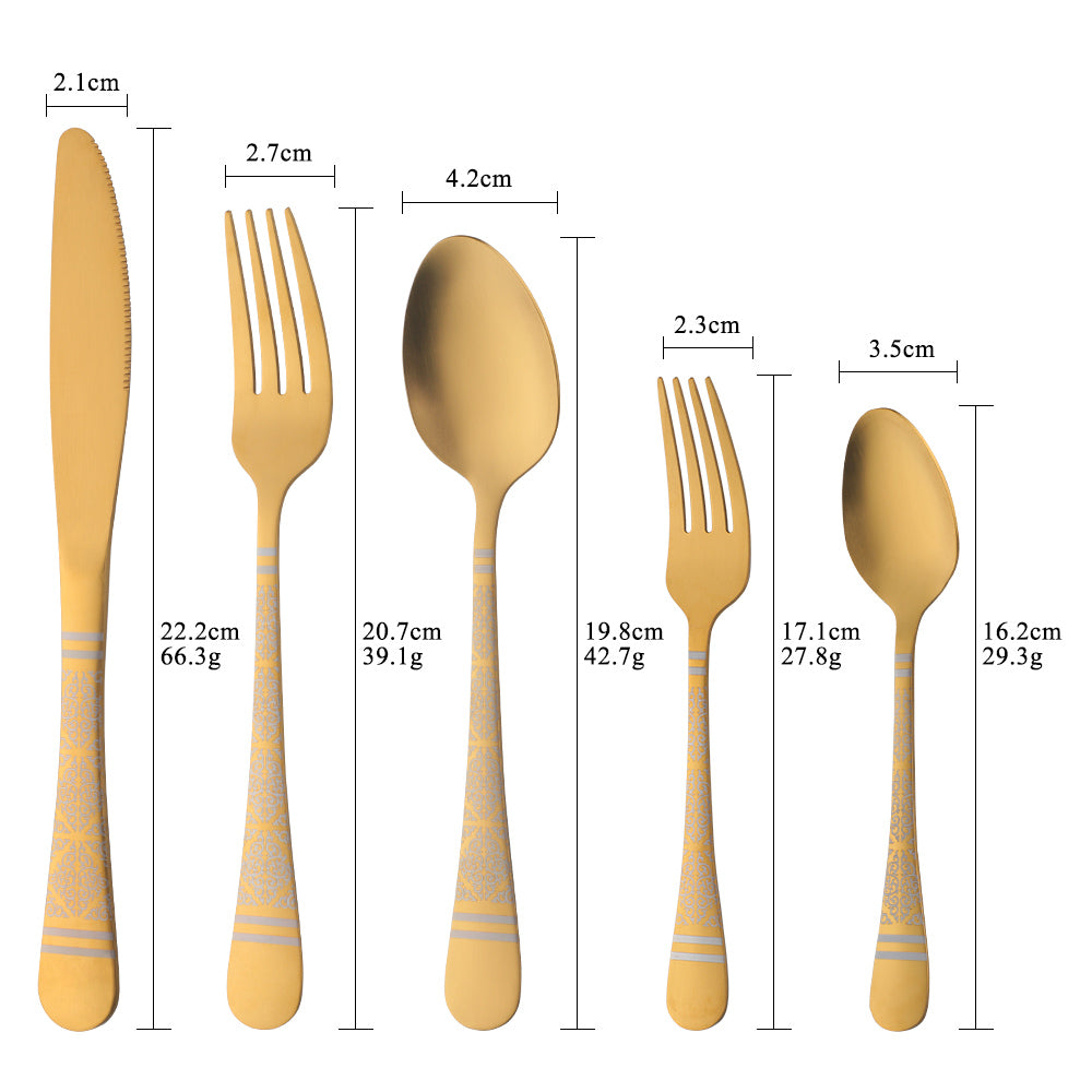 Wholesale Restaurant Cutlery Silver Gold Cutlery Sets Stainless Steel Table Knife Forks And Spoons Flatware Set For Wedding